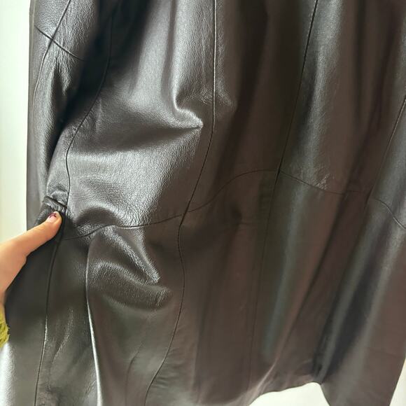 Excelled Collection Leather Trench Coat - Picture 8 of 10